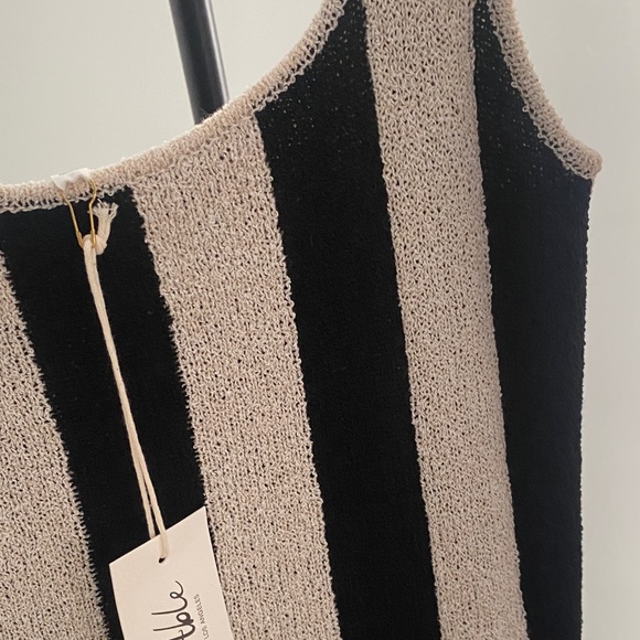 Able Black and Cream Striped Maxi Dress - Picture 5 of 8